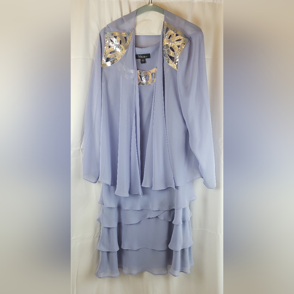 Dress with light jacket